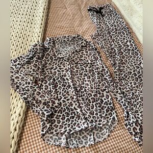 Victoria's Secret Modal Leopard Print Pajama Set Medium